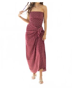 Djula Pareo Dot Port Wrap Skirt - Red