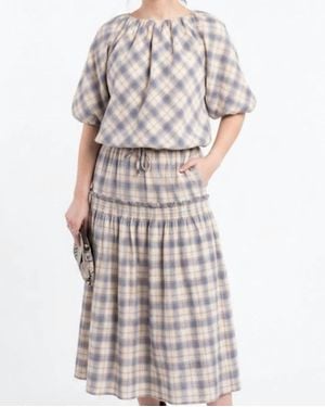 Thml Plaid Skirt Set - Natural