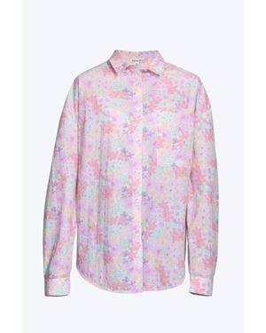 For Love & Lemons Kennedy Floral-print Cotton-poplin Shirt - Pink