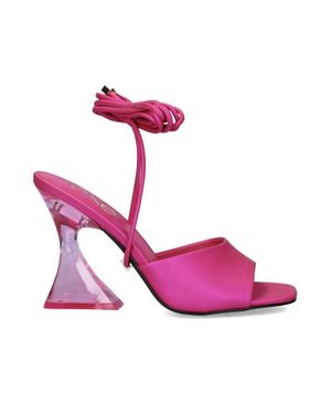 Exe' Crystal Heeled Slingback Sandal - Pink