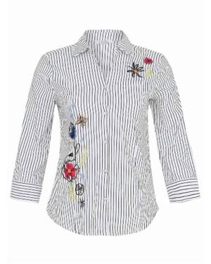 Dolcezza Embroidered Blouse "Summer Bouquet" - White