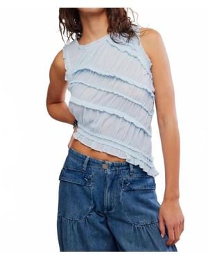 Free People Sands Smocked Top - Blue