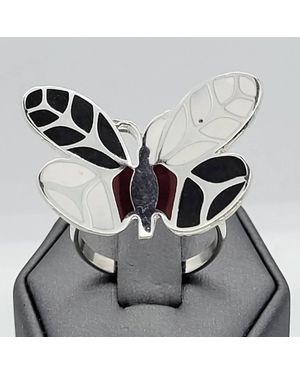Costello International Enameled Butterfly Ring - Gray