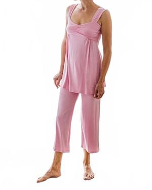 YALEA Cleo Babydoll Pajama Set - Pink