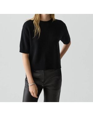 Theory Cropped Cashmere Tee - Black
