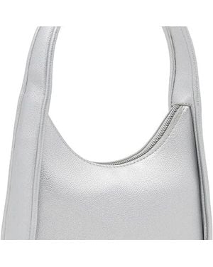 Bariq Small Minimalist Shoulder Bag For Faux Leather Underarm Purse, Chic Top Handle Handbag For Everyday - Gray
