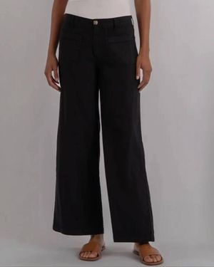 Kut From The Kloth Meg Linen Wide Leg Pants - Black