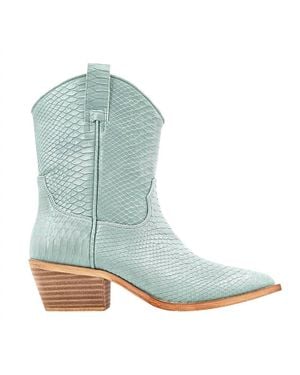Shu Shop Zouzou Snake Print Pointed Toe Cowboy Boots - Blue