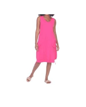 Neon Buddha Tropical Rain Midi Dress - Pink