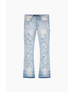 Valabasas V-Stars Stacked Flare Jeans - Blue