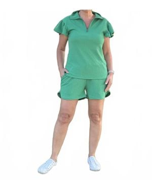 Southern Grace Sydney Quarter Zip Top - Green