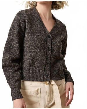 Lilla P Marled V-Neck Cardigan - Black