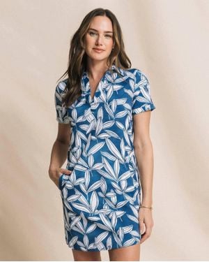 Southern Tide Kamryn Printed Coastal Breeze Performance Dress - Blue