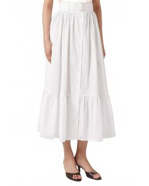 Matthew Bruch Button Down Midi Skirt - White