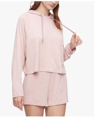 Calvin Klein Sleepwear Pure Lounge Long Sleeve Hoodie - Pink