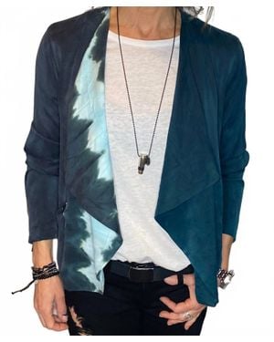 Chaser Brand Silk Draped Jacket - Blue