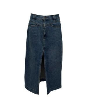 KHAITE Neer Denim Maxi Skirt - Blue