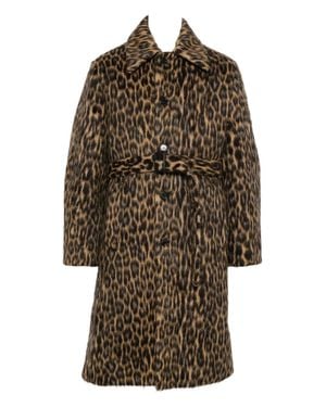 Lanvin Leopard Print Coat - Brown