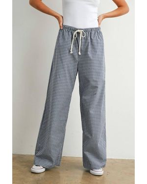 Buttermelon Loose-Fit Adjustable Tie-Front Pants - Blue