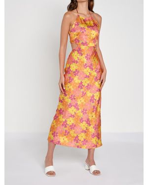 Another Girl Recycled Satin Cutout Maxi Dress - Orange