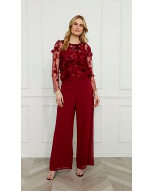 FRANK LYMAN Floral Embroidered Pullover Top