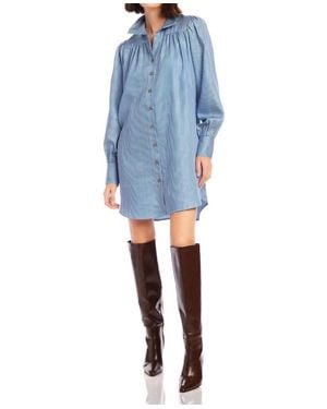 Fifteen Twenty Natalia Mini Shirtdress - Blue