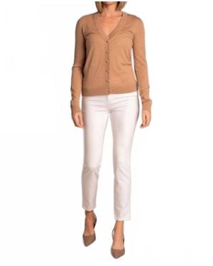 N°21 Long Sleeve V-Neck Cardigan - White