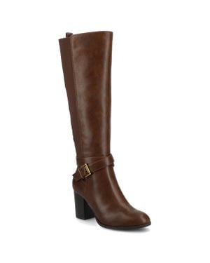 Journee Collection Journee Avalonn Knee High Extra Wide-Calf Dress Boots - Brown