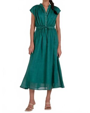 Elan Tie Waist Midi Dress - Green