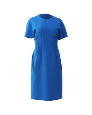 BOSS Dituck Pintuck Sheath Dress - Blue