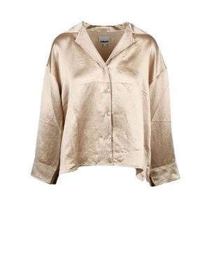 Bellerose Acetate Asymmetrical Satin Shirt - Natural