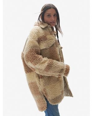Holden W Lined Wool Sherpa Shirt Jacket- Natural Mix