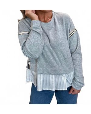 Eesome Striped Pullover Layered Top - Blue