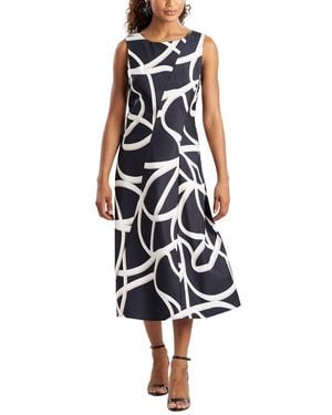 Natori Spiral Taffeta Asymmetric Seam Dress - White