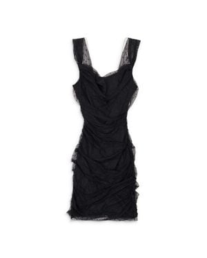 CALLIPYGIAN Point D'Esprit Mini Dress - Black