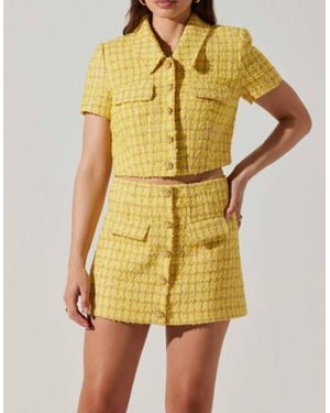 Astr Mavey Tweed Jacket - Yellow