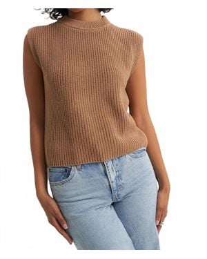 Callaghan Shaker Knit Crewneck Muscle Tee - Blue