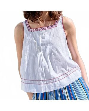 Ciao Lucia Lexi Square Neck Tank Top - Blue