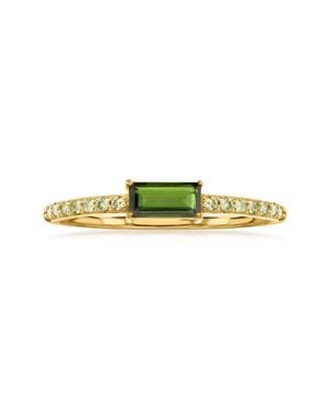 Ross-Simons Tourmaline Ring With Diamonds - Green