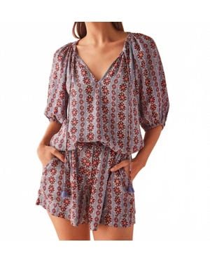 Omika Isla V Neck Blouse - Red