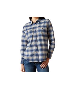 Ariat Rebar Flannel Durastretch Work Shirt - Blue
