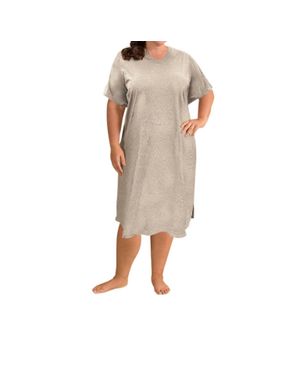 On The Plus Side Cotton Ultra Soft Short Sleeve Sleep Tee - Natural