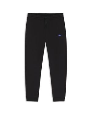 HUGO Cotton-Terry Sweatpants With Logo Patch - Black