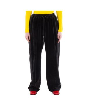 T By Alexander Wang Articulated Velour Track Pants - Blue