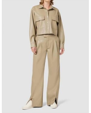 Hudson Jeans High-Rise Rosie Faux Leather Trouser - Natural