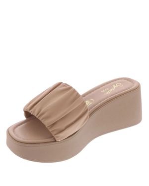 Seychelles Coney Island Sandals Vachetta Leather Wedge Heel Htat492 - Brown