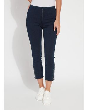 Lyssé Poppy Embroidered Denim (25" Inseam) - Blue