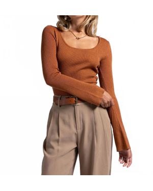 WEEKEND LOS ANGELES Amanda Long Sleeve Top - Brown