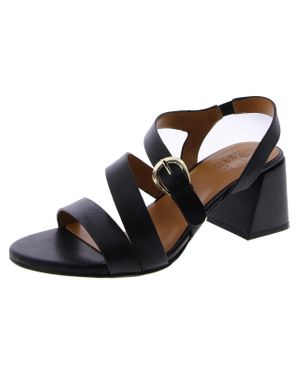 Naturalizer Leather Strappy Block Heel - Black