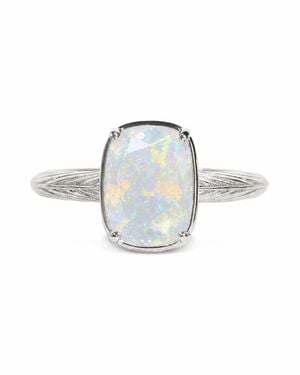 Sterling Forever Sterling Mini Opal Elongated Cushion Ring - Metallic